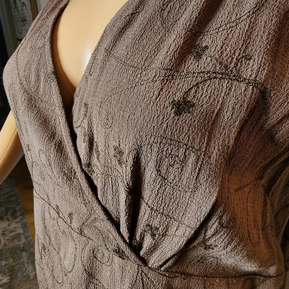 J. Jill embroidered brown sleeveless tunic/dress. Size 12 - Picture 3 of 16